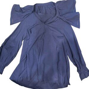 Women’s Navy Cold Shoulder Long Sleeve Blouse